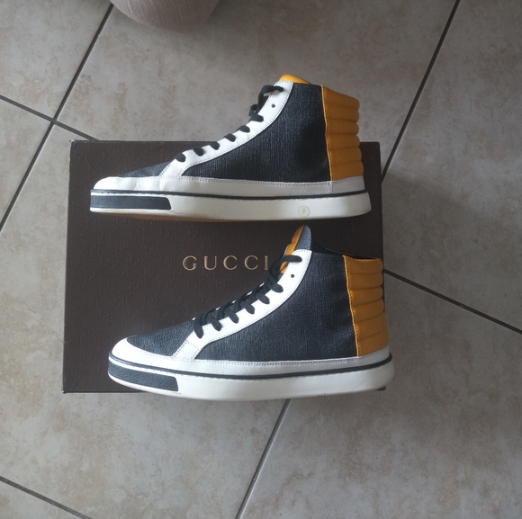 Gucci Supreme Monogram Limited Edition High Top Sneakers SZ 9G Code 3921… - Picture 11 of 16
